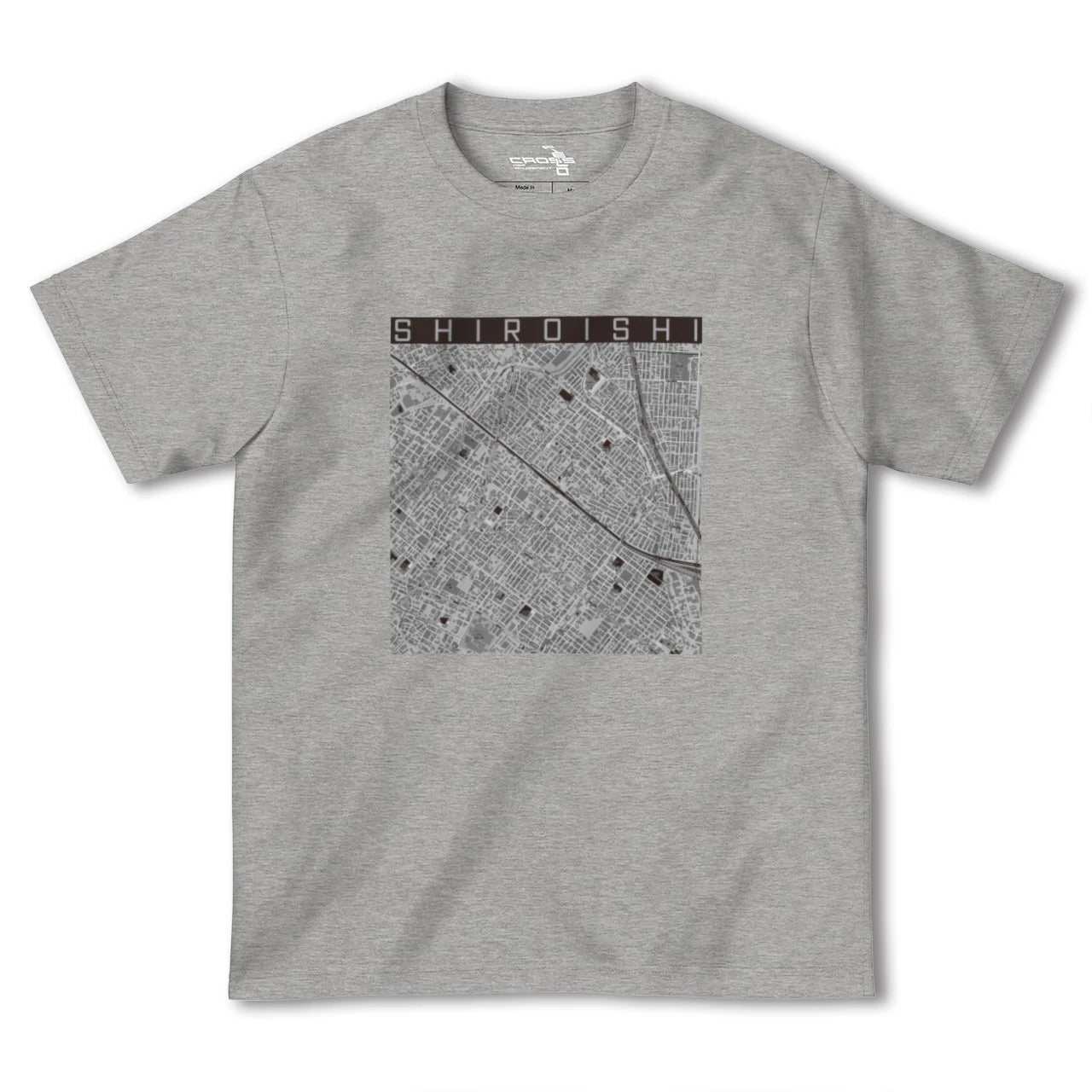 【白石（北海道）（北海道）】地図柄ヘビーウェイトTシャツ