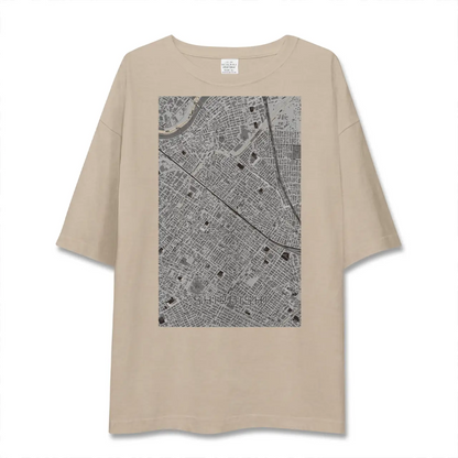 【白石（北海道）（北海道）】地図柄ビッグシルエットTシャツ