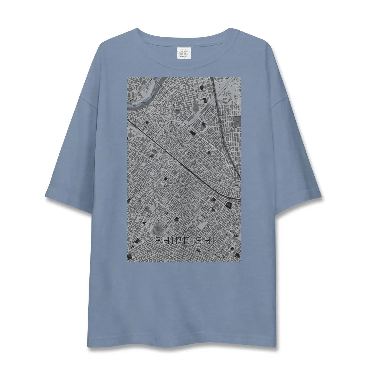 【白石（北海道）（北海道）】地図柄ビッグシルエットTシャツ