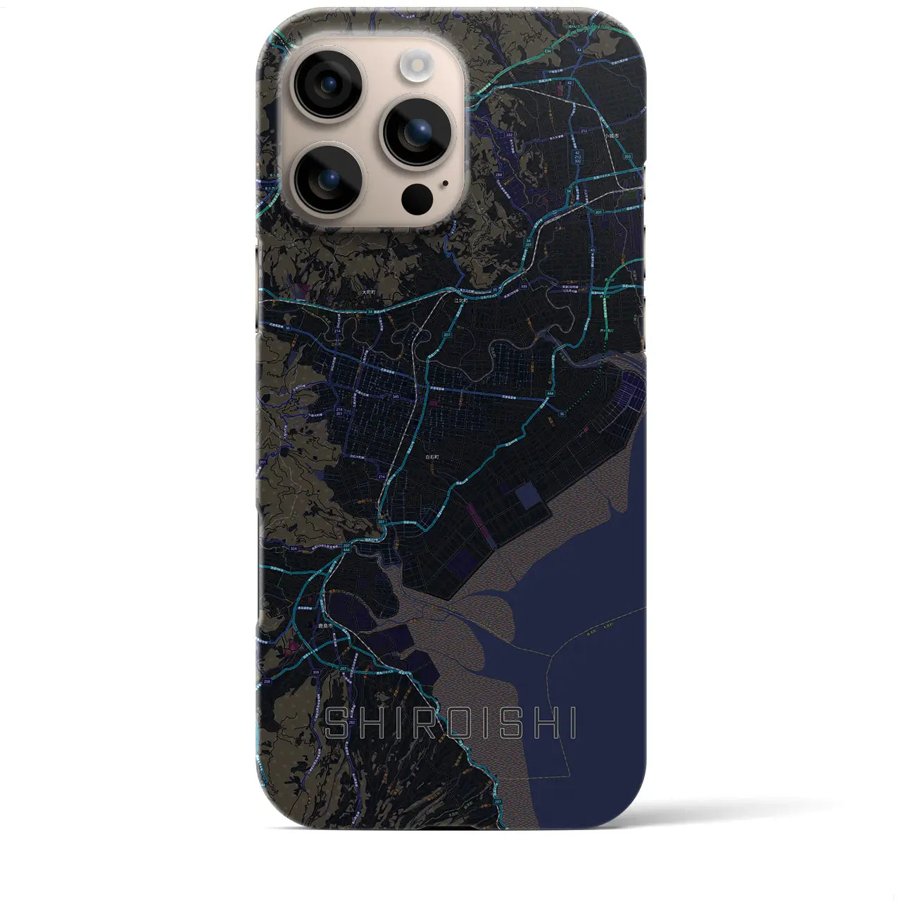 【白石（佐賀県）】地図柄iPhoneケース（バックカバータイプ）