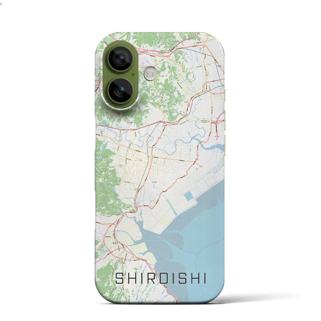 【白石(佐賀県)】地図柄iPhoneケース(バックカバータイプ)ブラック・iPhone 17 Pro Max 用