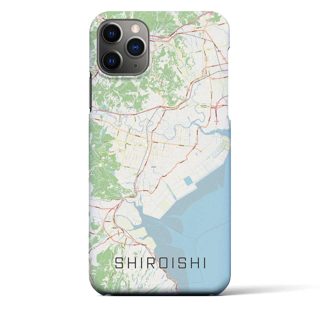 【白石（佐賀県）】地図柄iPhoneケース（バックカバータイプ）