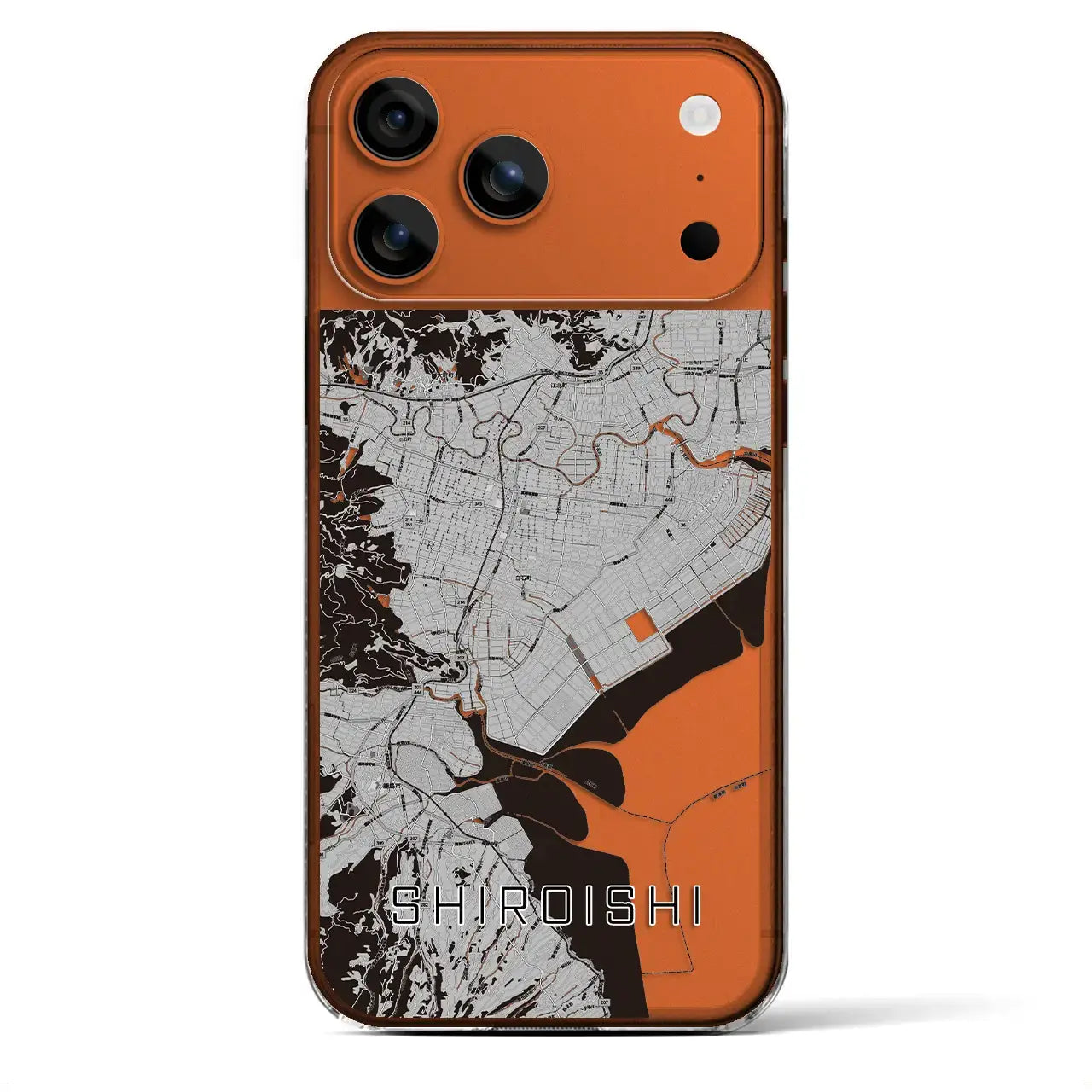 【白石（佐賀県）】地図柄iPhoneケース（クリアタイプ）モノトーン・iPhone 17 Pro Max 用