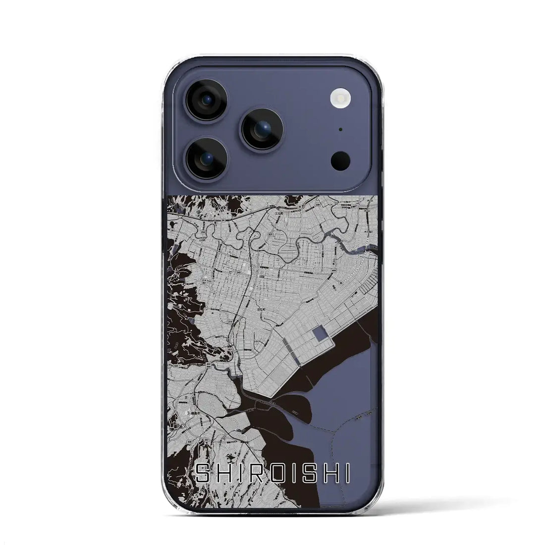 【白石(佐賀県)】地図柄iPhoneケース(クリアタイプ)モノトーン・iPhone 17 Pro Max 用