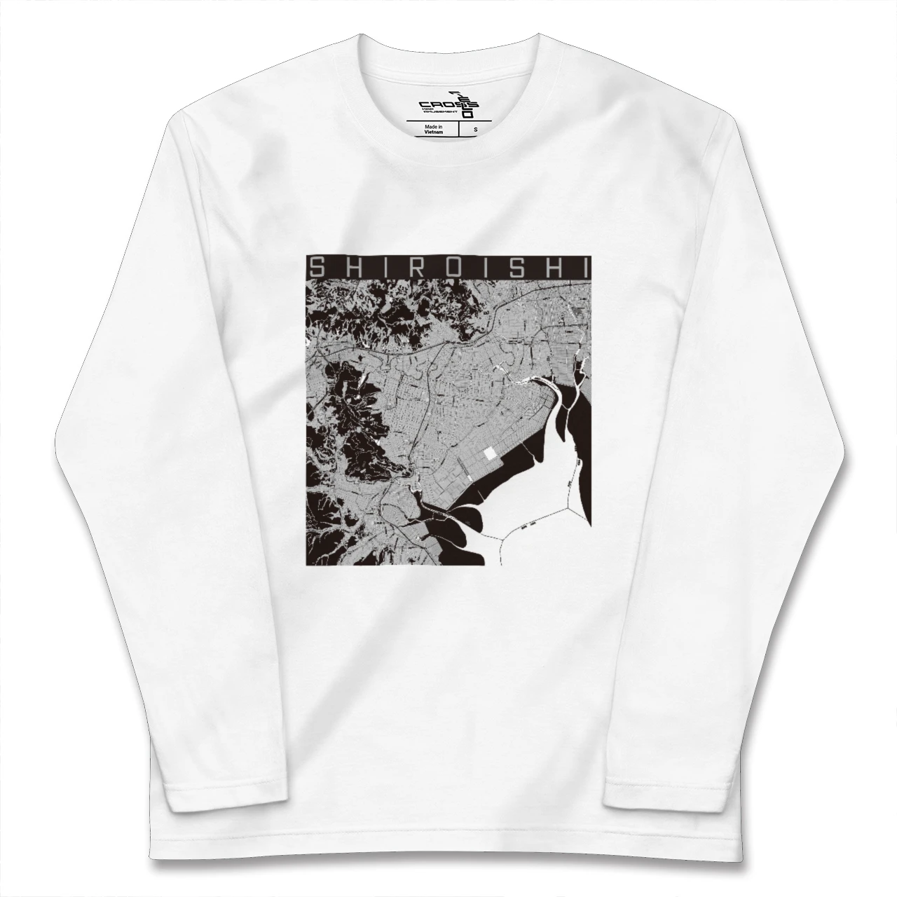 【白石（佐賀県）（佐賀県）】地図柄ロングスリーブTシャツ