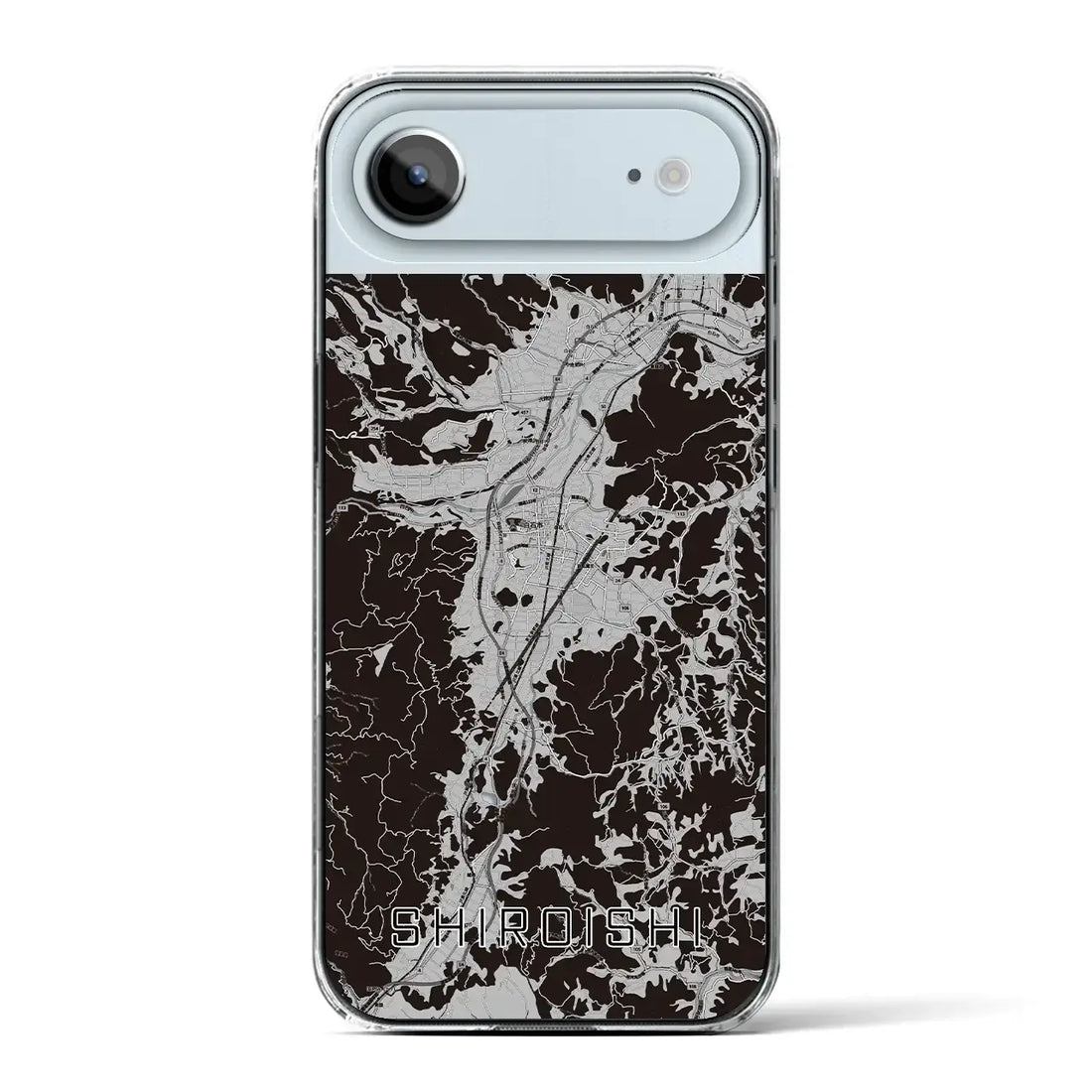 【白石(宮城県)】地図柄iPhoneケース(クリアタイプ)モノトーン・iPhone 17 Pro Max 用