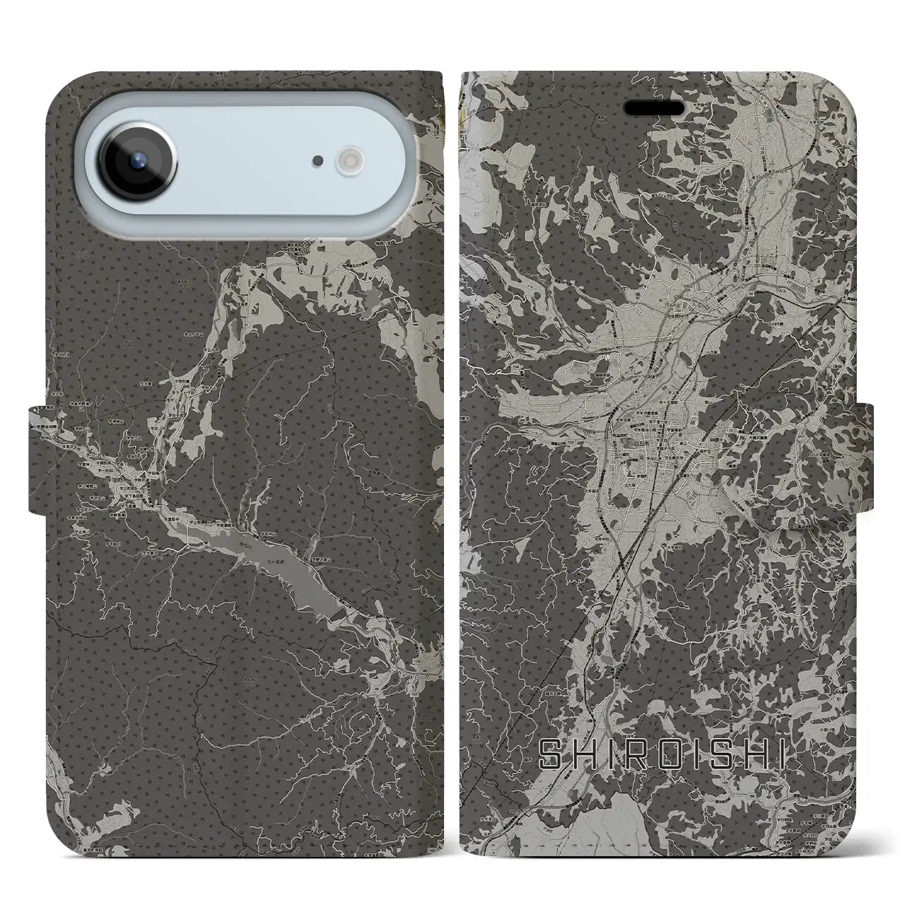 【白石（宮城県）】地図柄iPhoneケース（手帳タイプ）