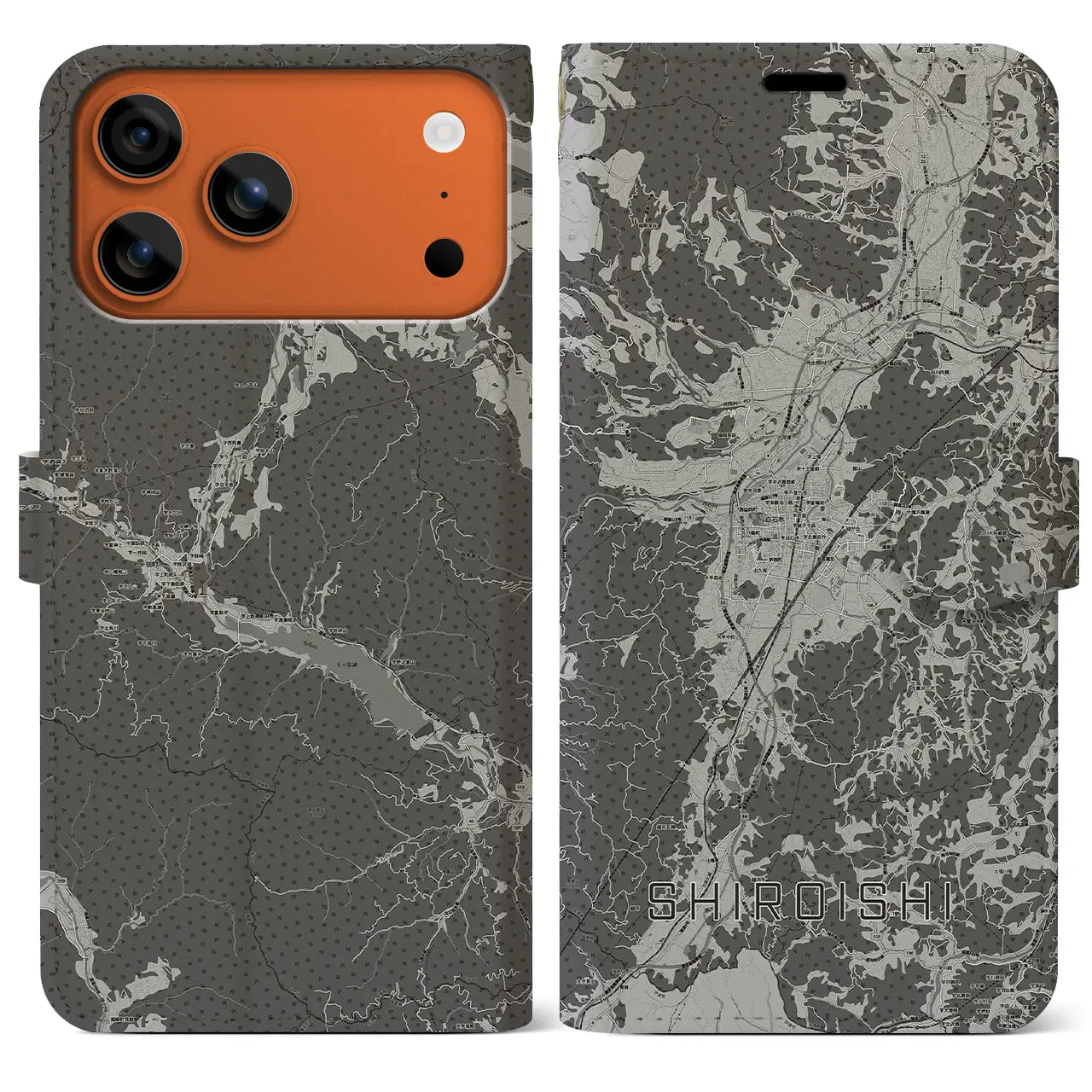 【白石（宮城県）】地図柄iPhoneケース（手帳タイプ）