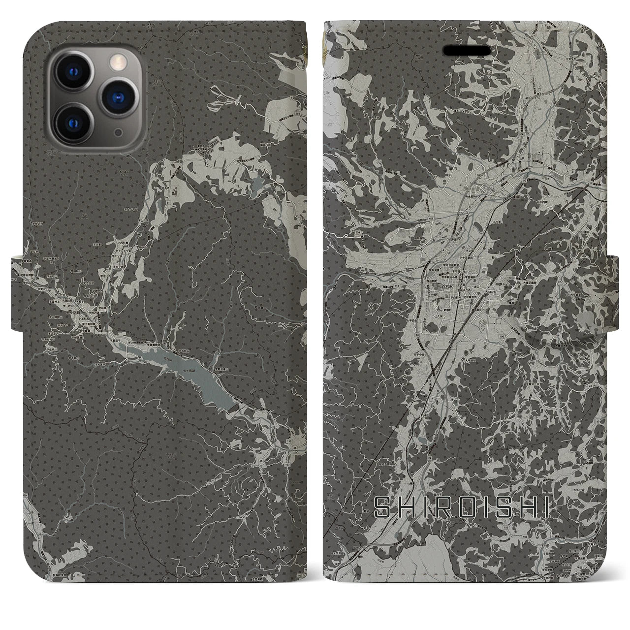 【白石（宮城県）】地図柄iPhoneケース（手帳タイプ）