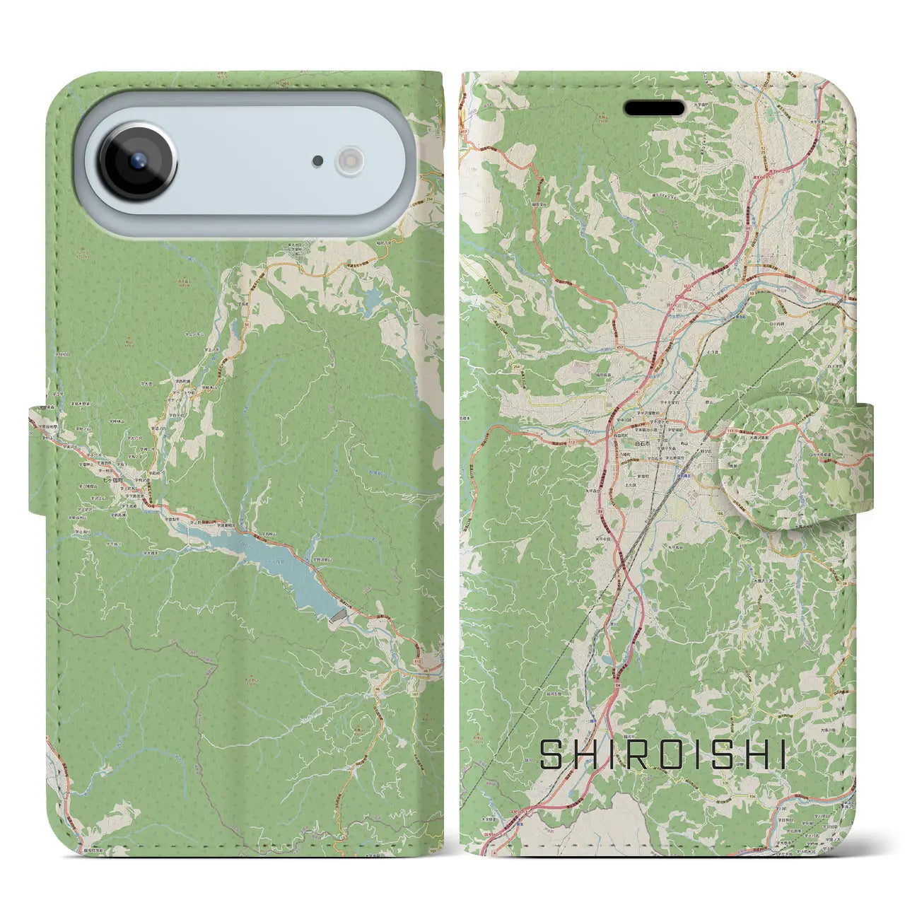【白石（宮城県）】地図柄iPhoneケース（手帳タイプ）