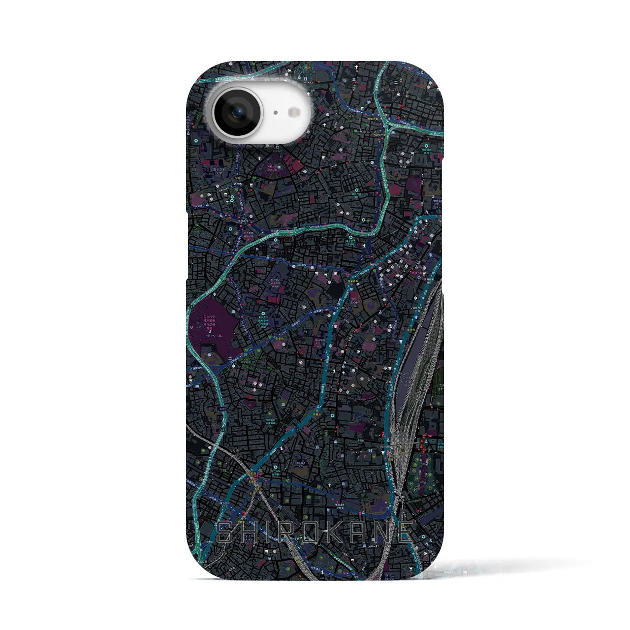 【白金（東京都）】地図柄iPhoneケース（バックカバータイプ）