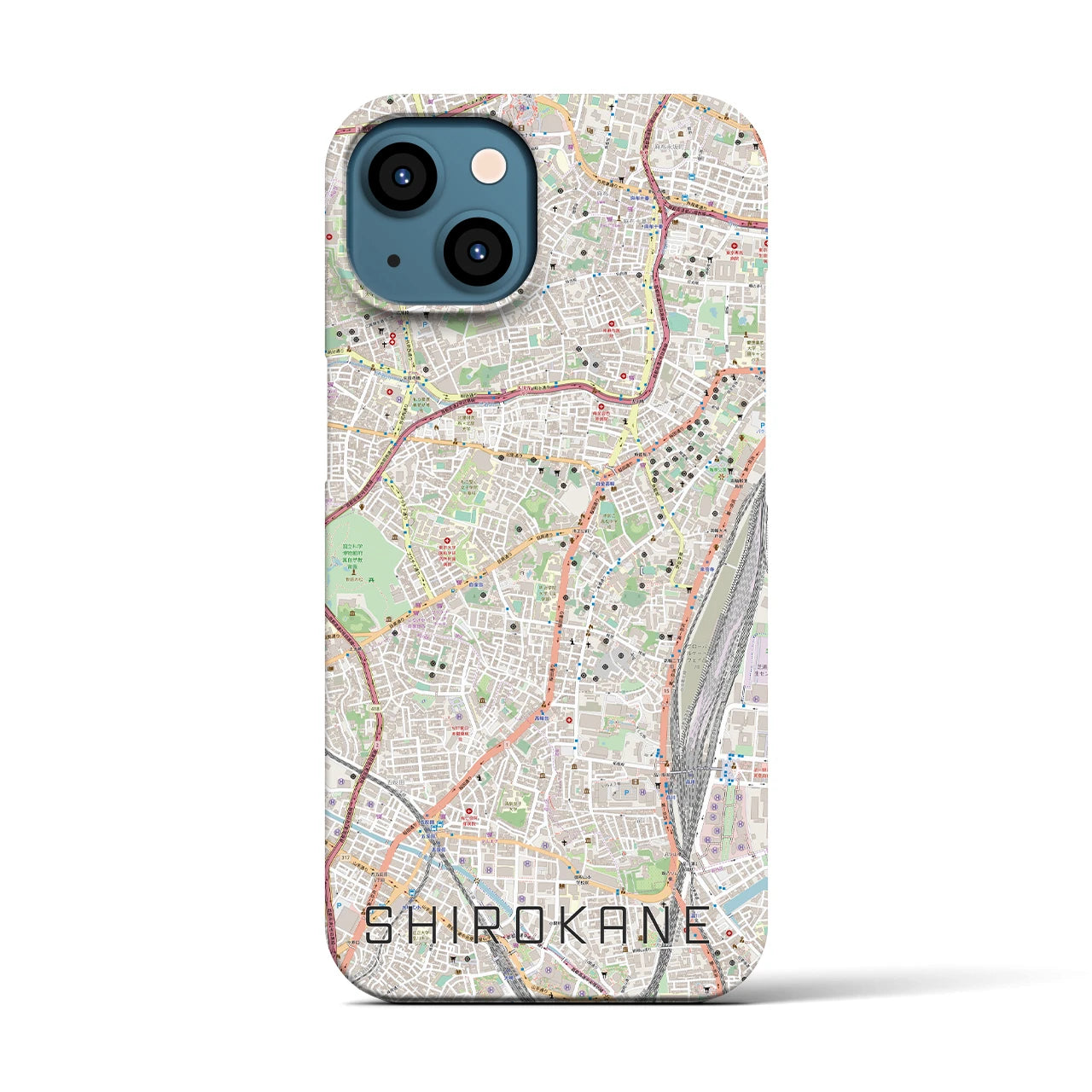 【白金（東京都）】地図柄iPhoneケース（バックカバータイプ）