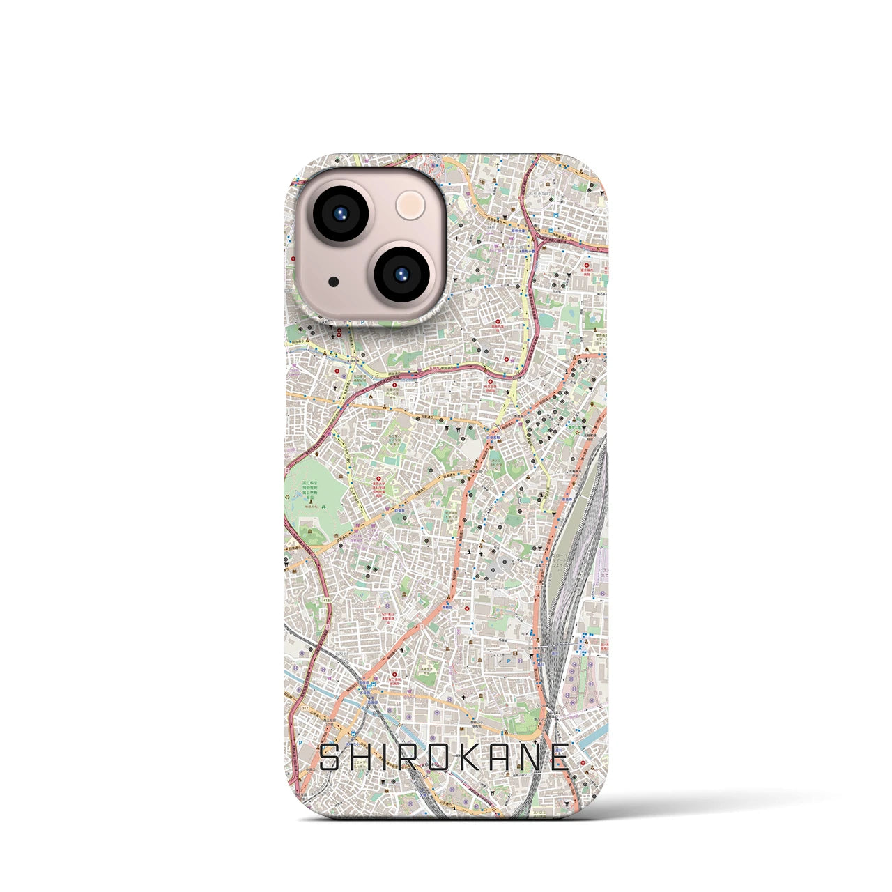 【白金（東京都）】地図柄iPhoneケース（バックカバータイプ）