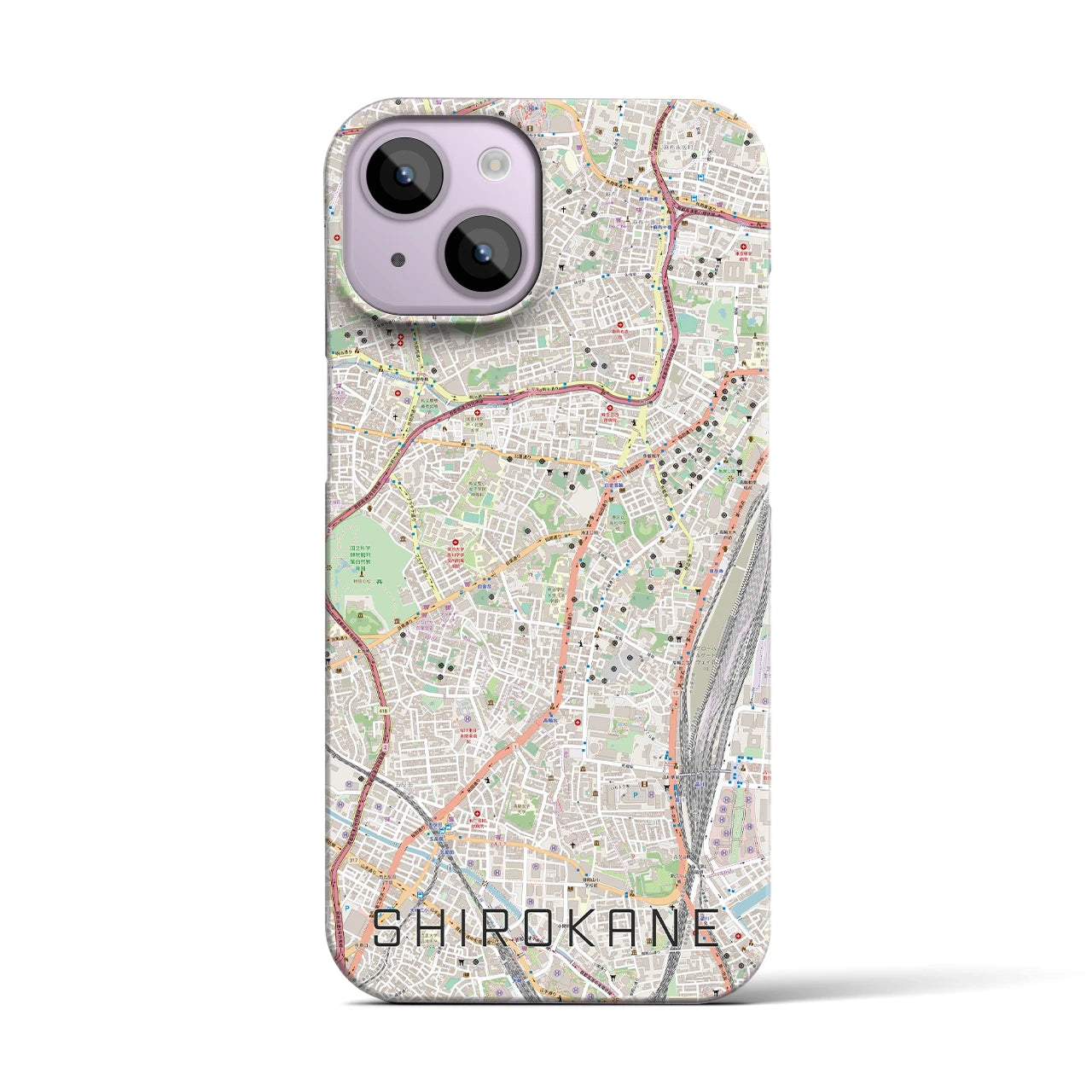 【白金（東京都）】地図柄iPhoneケース（バックカバータイプ）