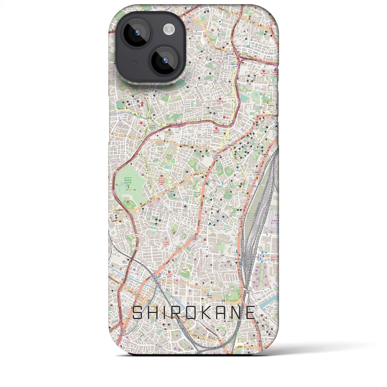 【白金（東京都）】地図柄iPhoneケース（バックカバータイプ）