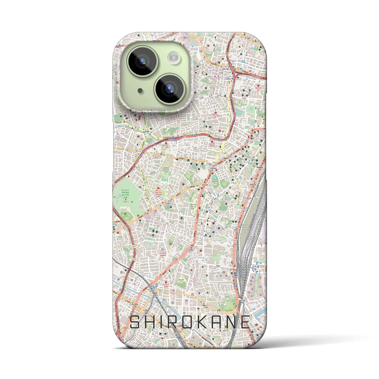【白金（東京都）】地図柄iPhoneケース（バックカバータイプ）