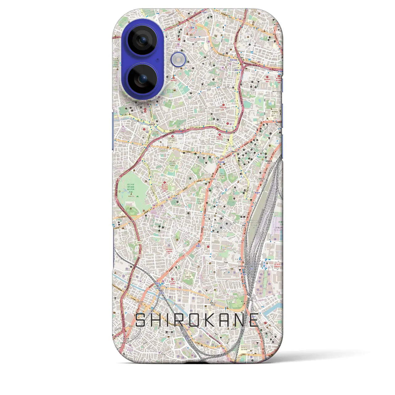 【白金（東京都）】地図柄iPhoneケース（バックカバータイプ）ナチュラル・iPhone 16 Pro Max 用