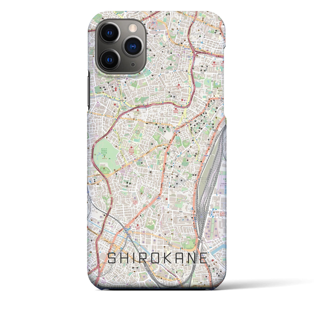 【白金（東京都）】地図柄iPhoneケース（バックカバータイプ）