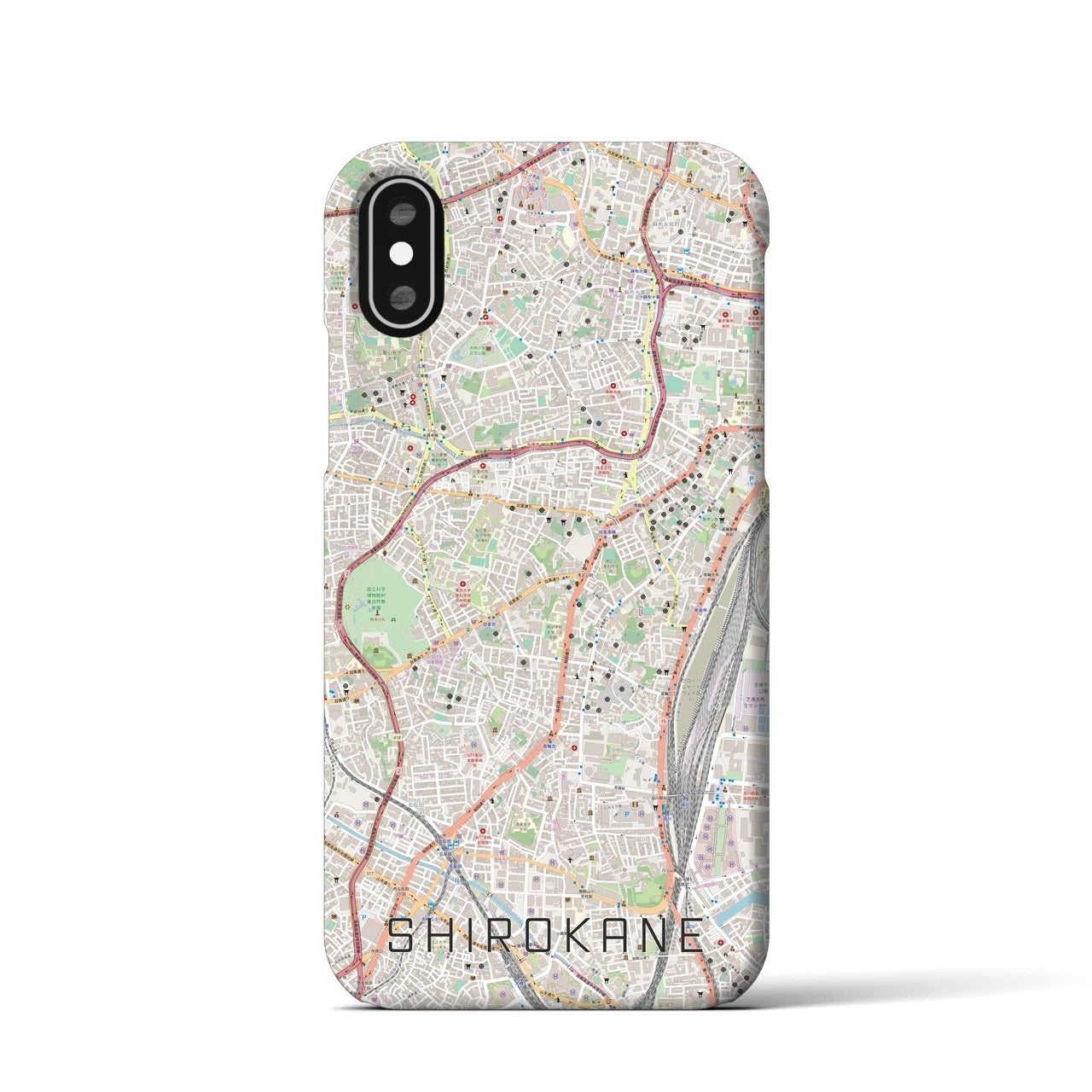 【白金（東京都）】地図柄iPhoneケース（バックカバータイプ）