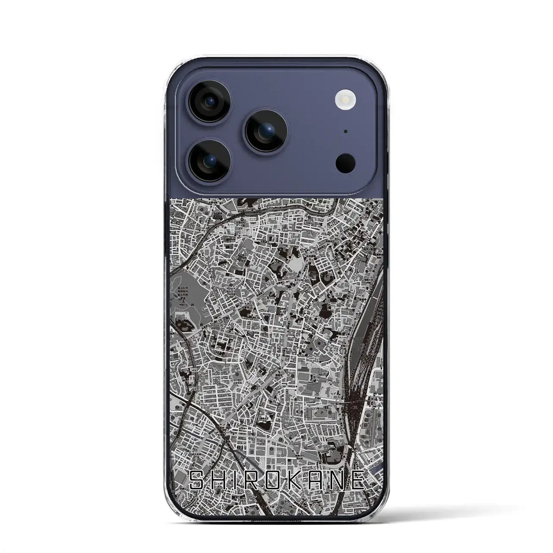 【白金(東京都)】地図柄iPhoneケース(クリアタイプ)モノトーン・iPhone 17 Pro Max 用