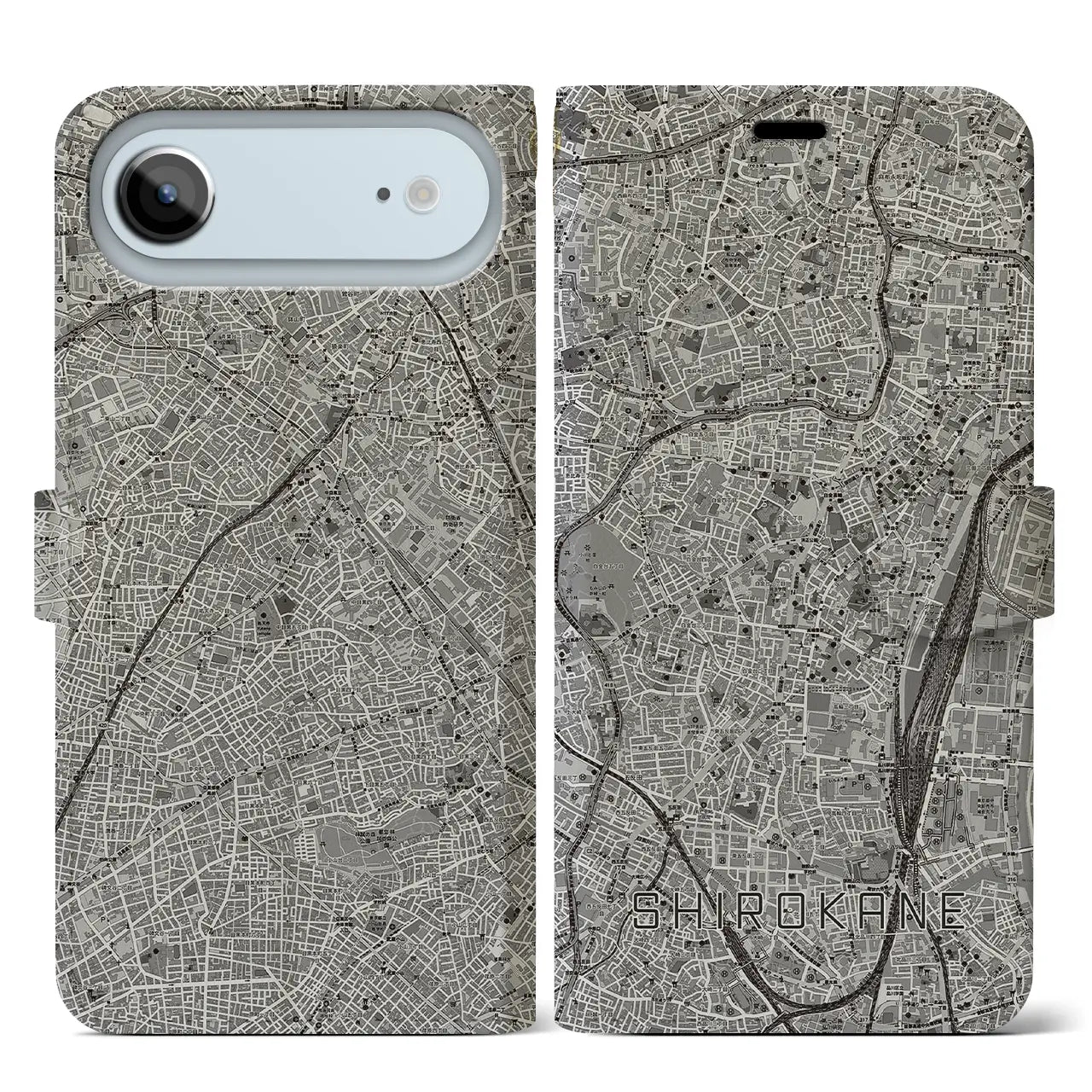 【白金（東京都）】地図柄iPhoneケース（手帳タイプ）