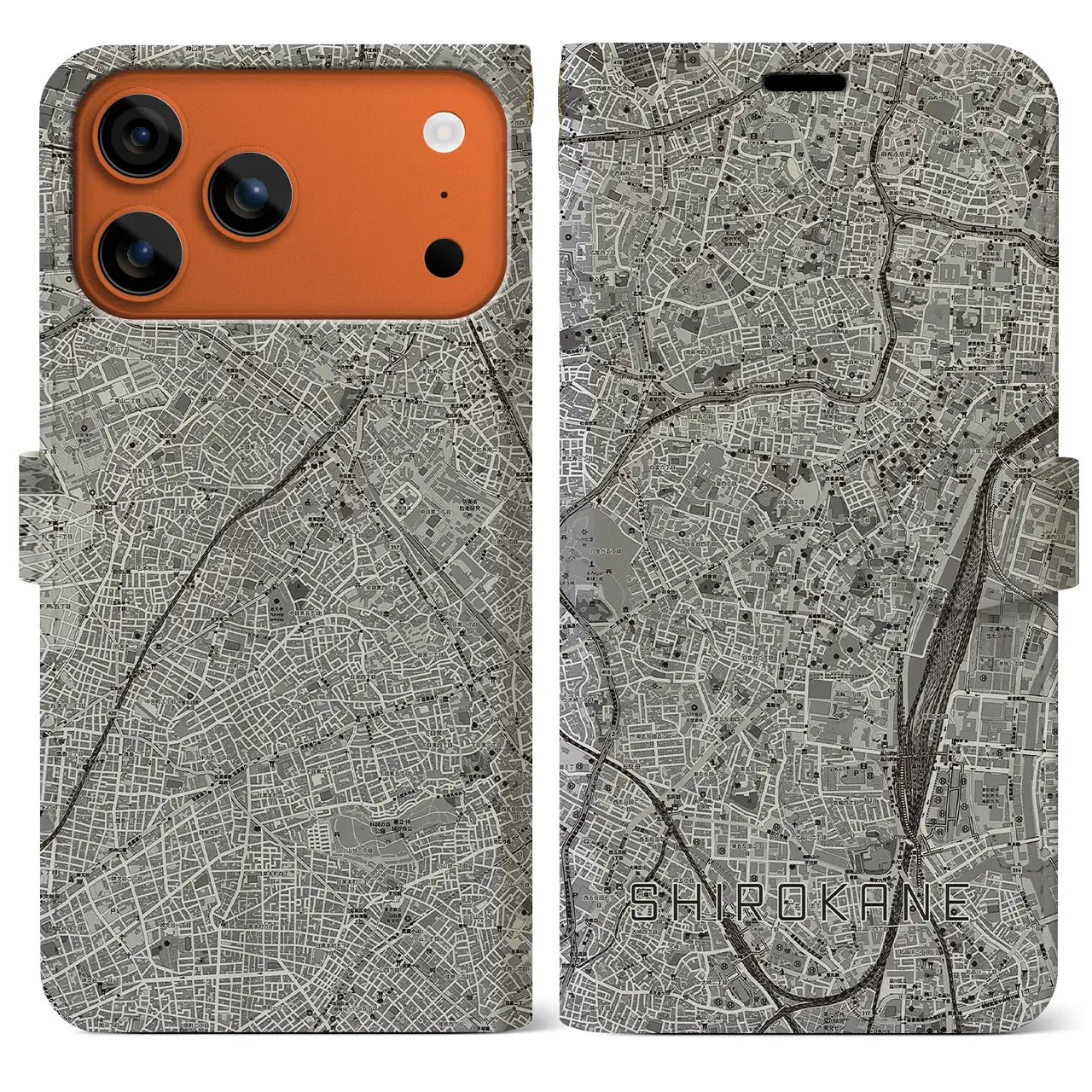 【白金（東京都）】地図柄iPhoneケース（手帳タイプ）