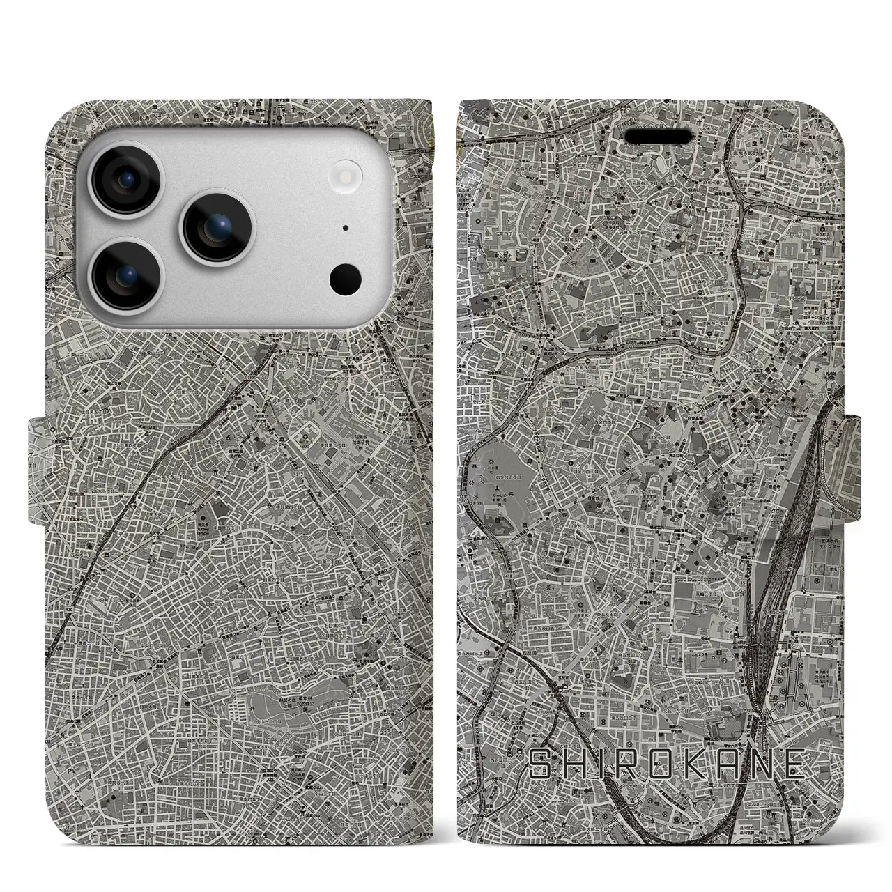 【白金（東京都）】地図柄iPhoneケース（手帳タイプ）