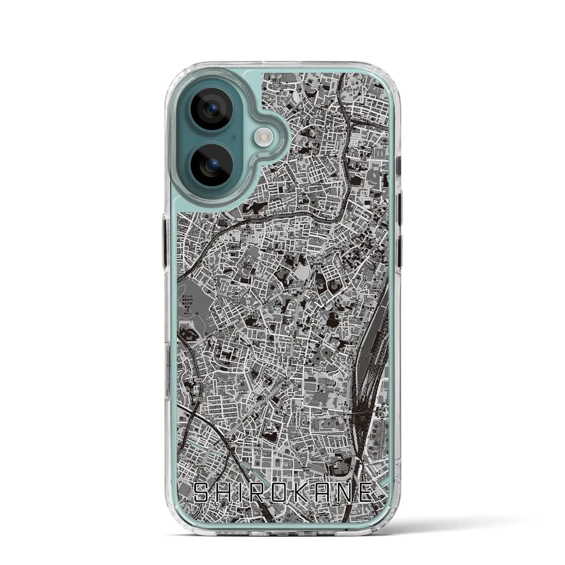 【白金（東京都）】地図柄iPhoneケース（MagSafeタイプ）モノトーン・iPhone 16 Pro 用