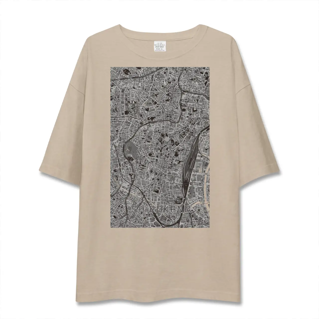 【白金（東京都）】地図柄ビッグシルエットTシャツ