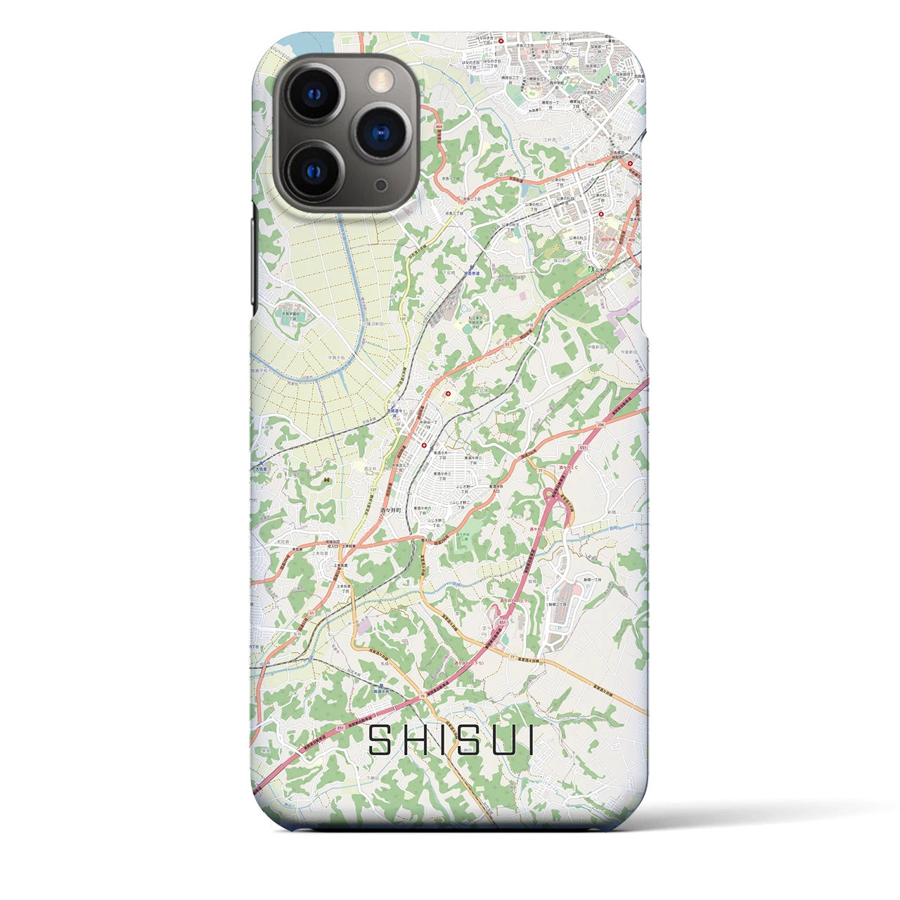【酒々井（千葉県）】地図柄iPhoneケース（バックカバータイプ）