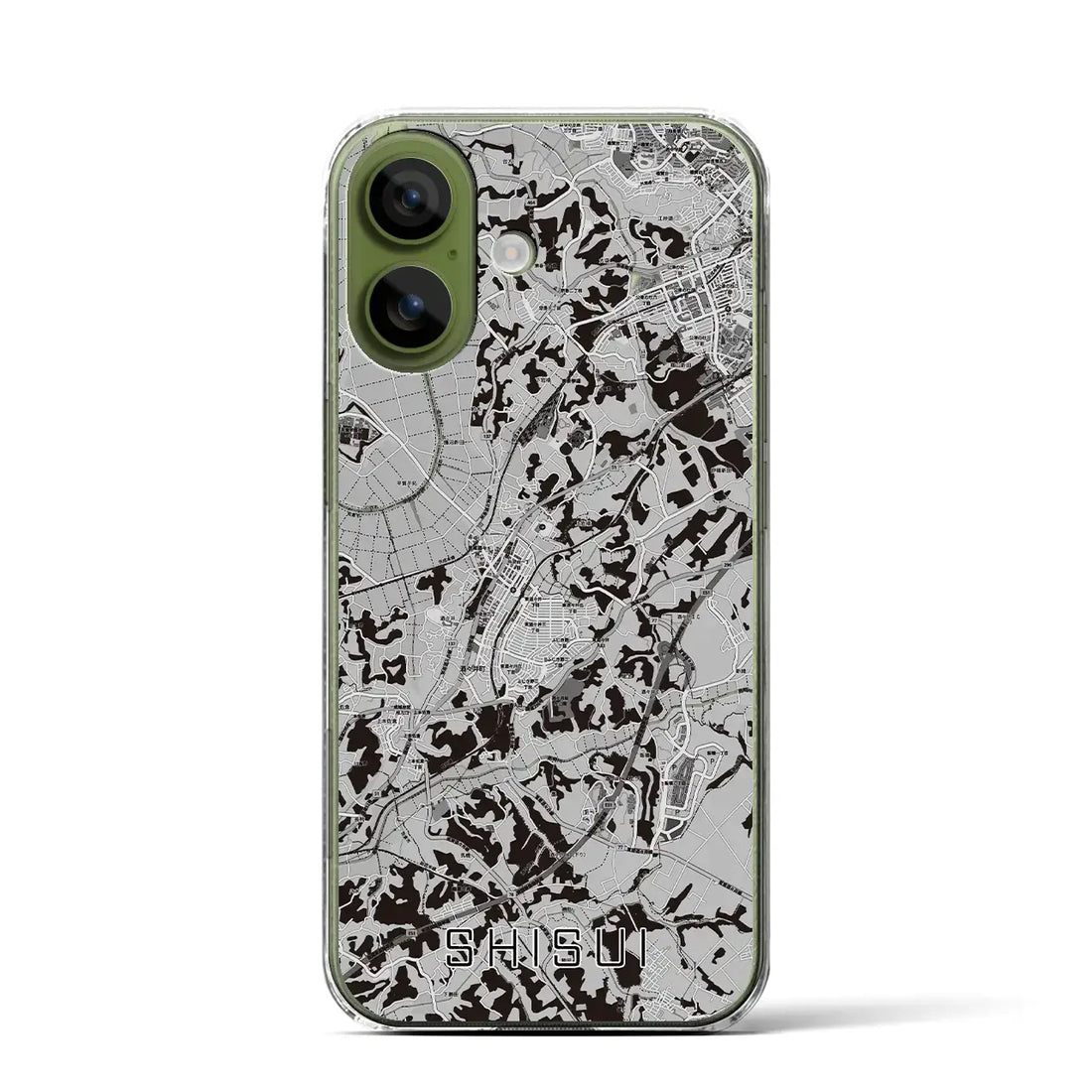 【酒々井（千葉県）】地図柄iPhoneケース（クリアタイプ）モノトーン・iPhone 17 Pro Max 用