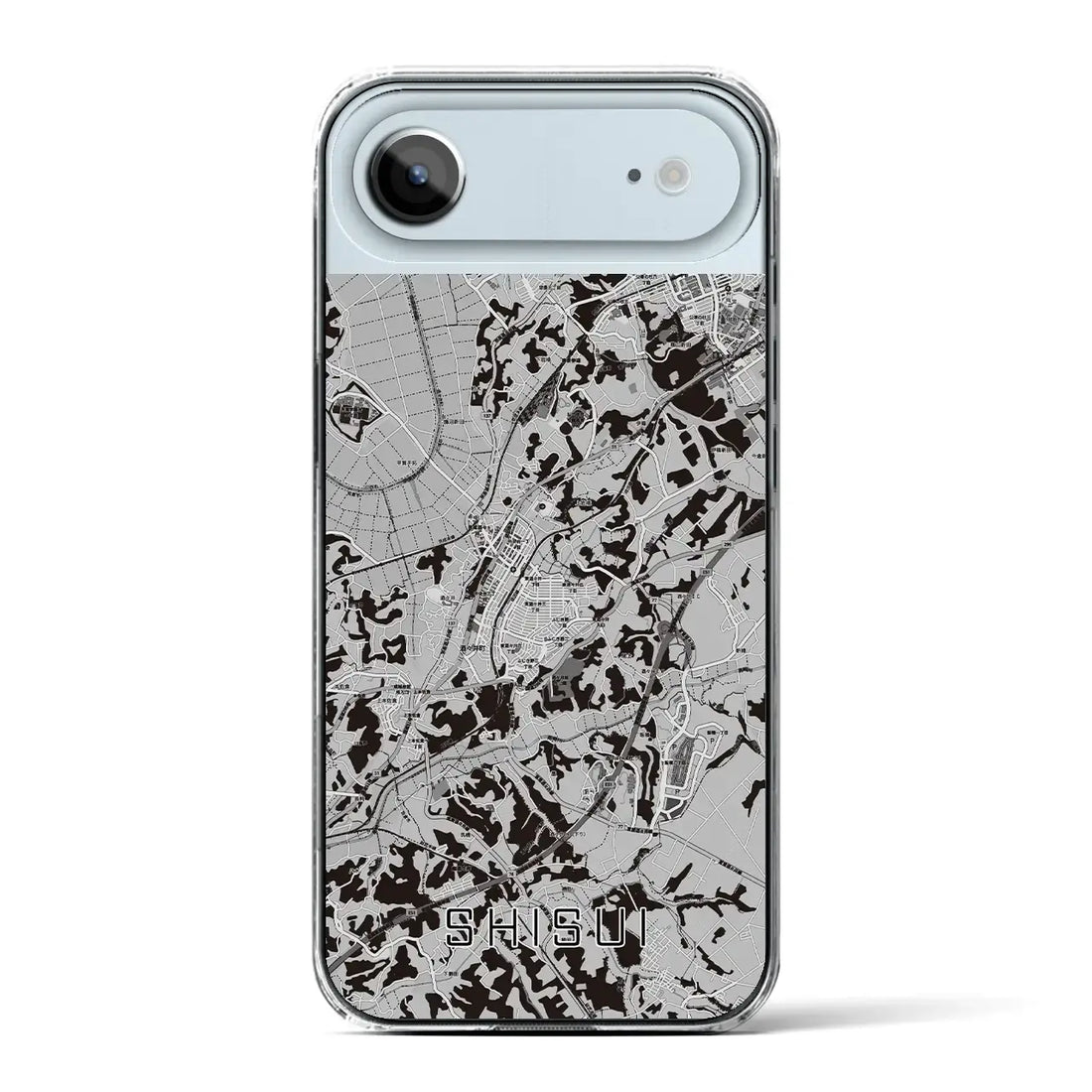 【酒々井（千葉県）】地図柄iPhoneケース（クリアタイプ）モノトーン・iPhone 17 Pro Max 用