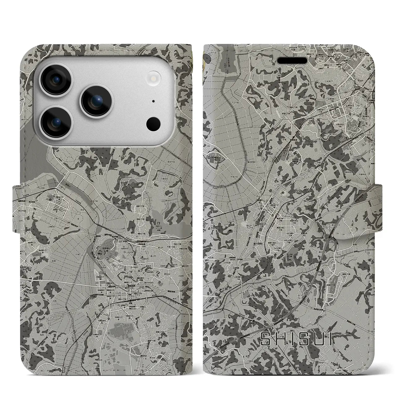 【酒々井（千葉県）】地図柄iPhoneケース（手帳タイプ）