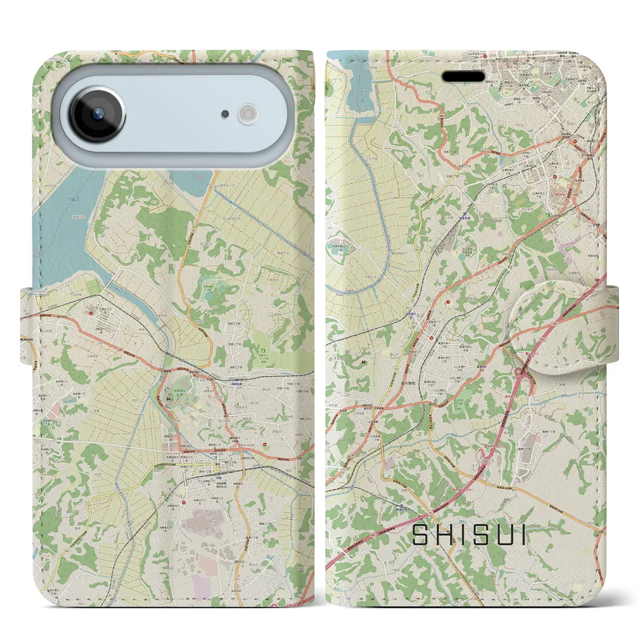 【酒々井（千葉県）】地図柄iPhoneケース（手帳タイプ）