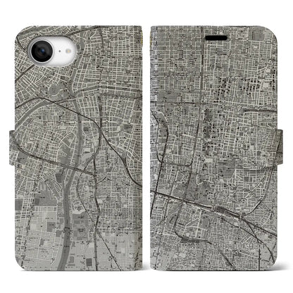 【四天王寺前夕陽ヶ丘（大阪府）】地図柄iPhoneケース（手帳タイプ）