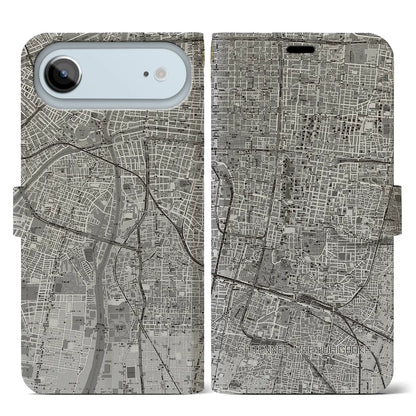 【四天王寺前夕陽ヶ丘（大阪府）】地図柄iPhoneケース（手帳タイプ）