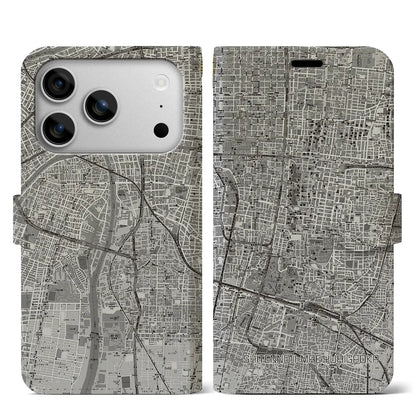 【四天王寺前夕陽ヶ丘（大阪府）】地図柄iPhoneケース（手帳タイプ）