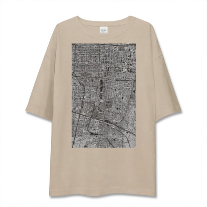 【四天王寺前夕陽ヶ丘（大阪府）】地図柄ビッグシルエットTシャツ