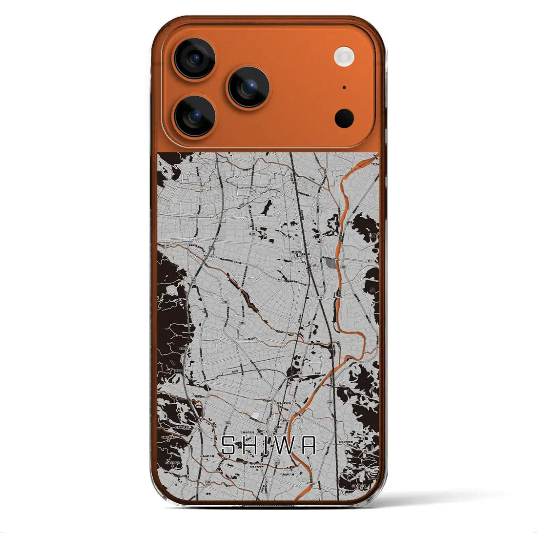 【紫波(岩手県)】地図柄iPhoneケース(クリアタイプ)モノトーン・iPhone 17 Pro Max 用