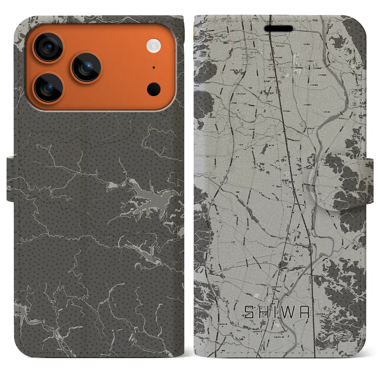 【紫波（岩手県）】地図柄iPhoneケース（手帳タイプ）