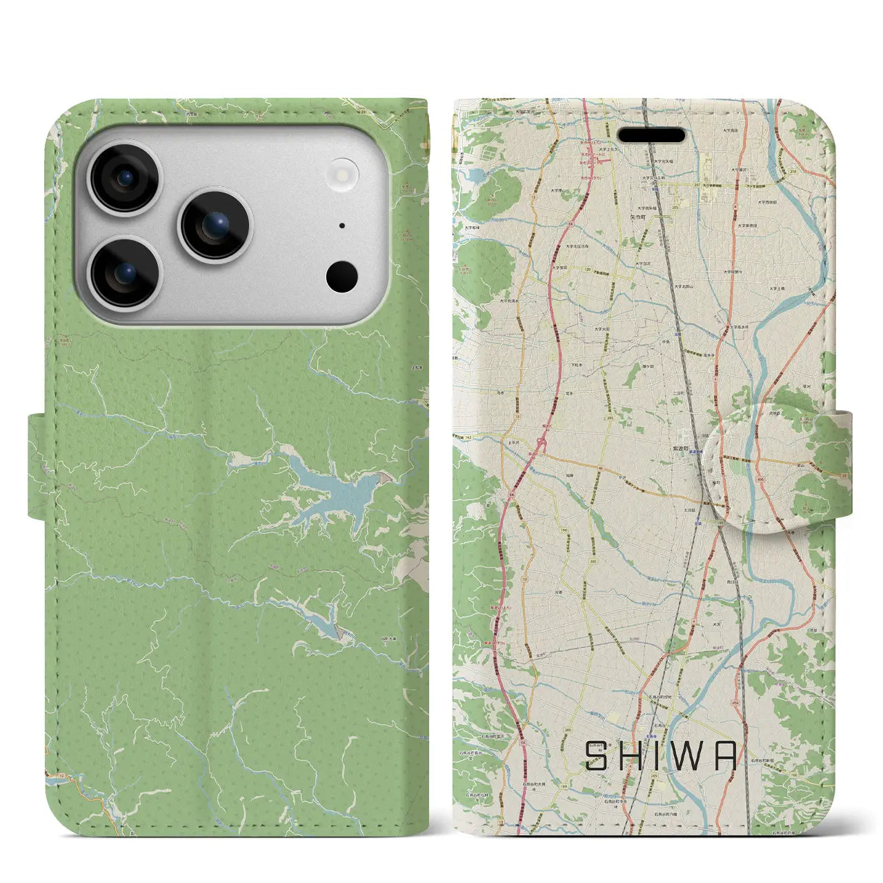 【紫波（岩手県）】地図柄iPhoneケース（手帳タイプ）