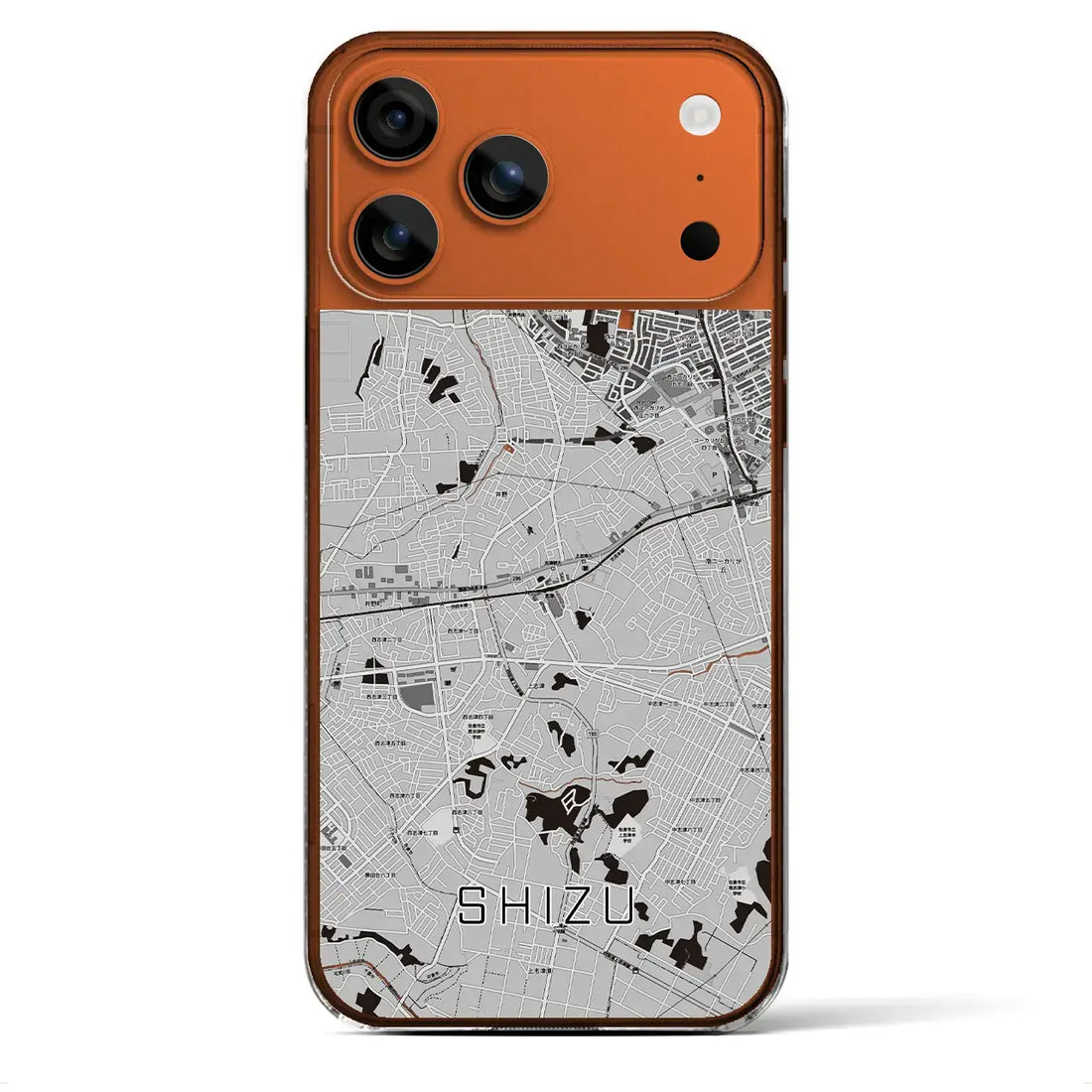 【志津(千葉県)】地図柄iPhoneケース(クリアタイプ)モノトーン・iPhone 17 Pro Max 用