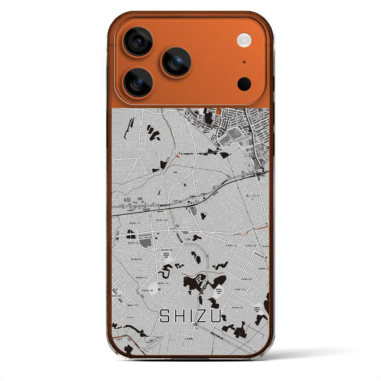【志津（千葉県）】地図柄iPhoneケース（クリアタイプ）モノトーン・iPhone 17 Pro Max 用