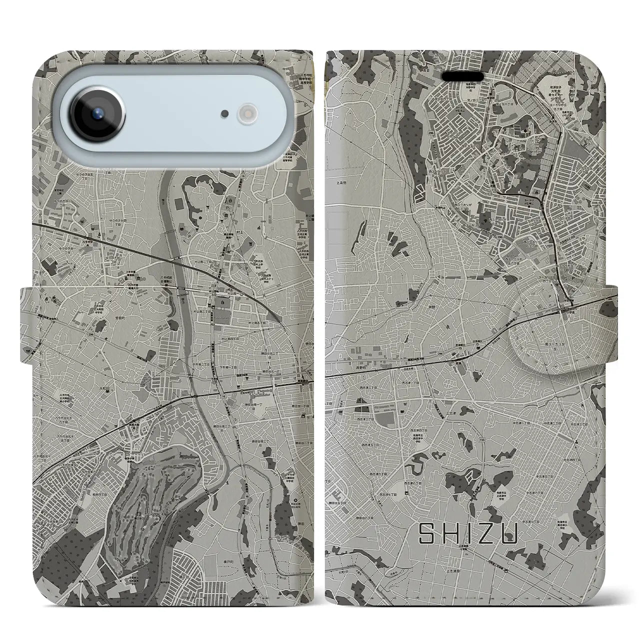 【志津（千葉県）】地図柄iPhoneケース（手帳タイプ）