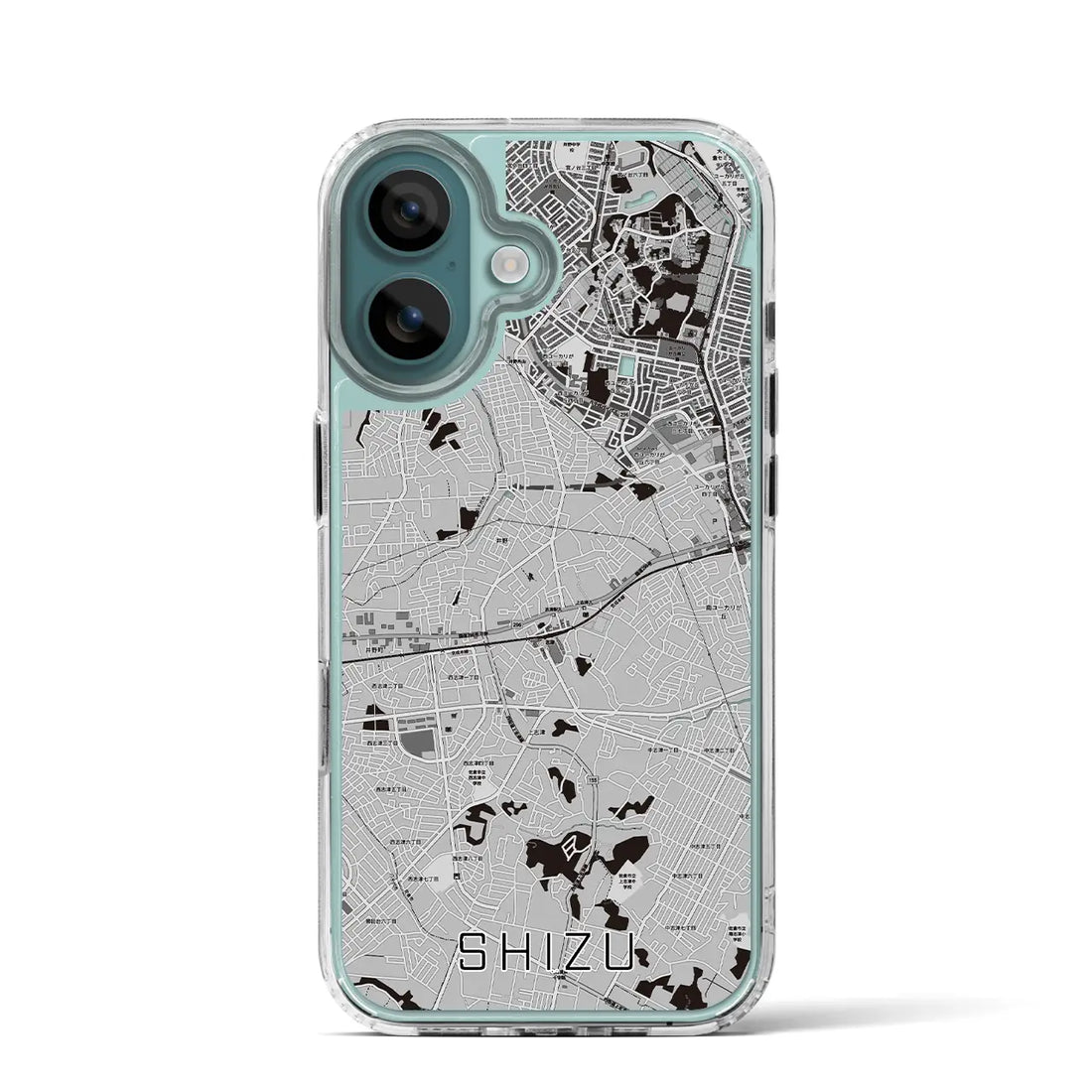 【志津(千葉県)】地図柄iPhoneケース(MagSafeタイプ)モノトーン・iPhone 16 Pro 用