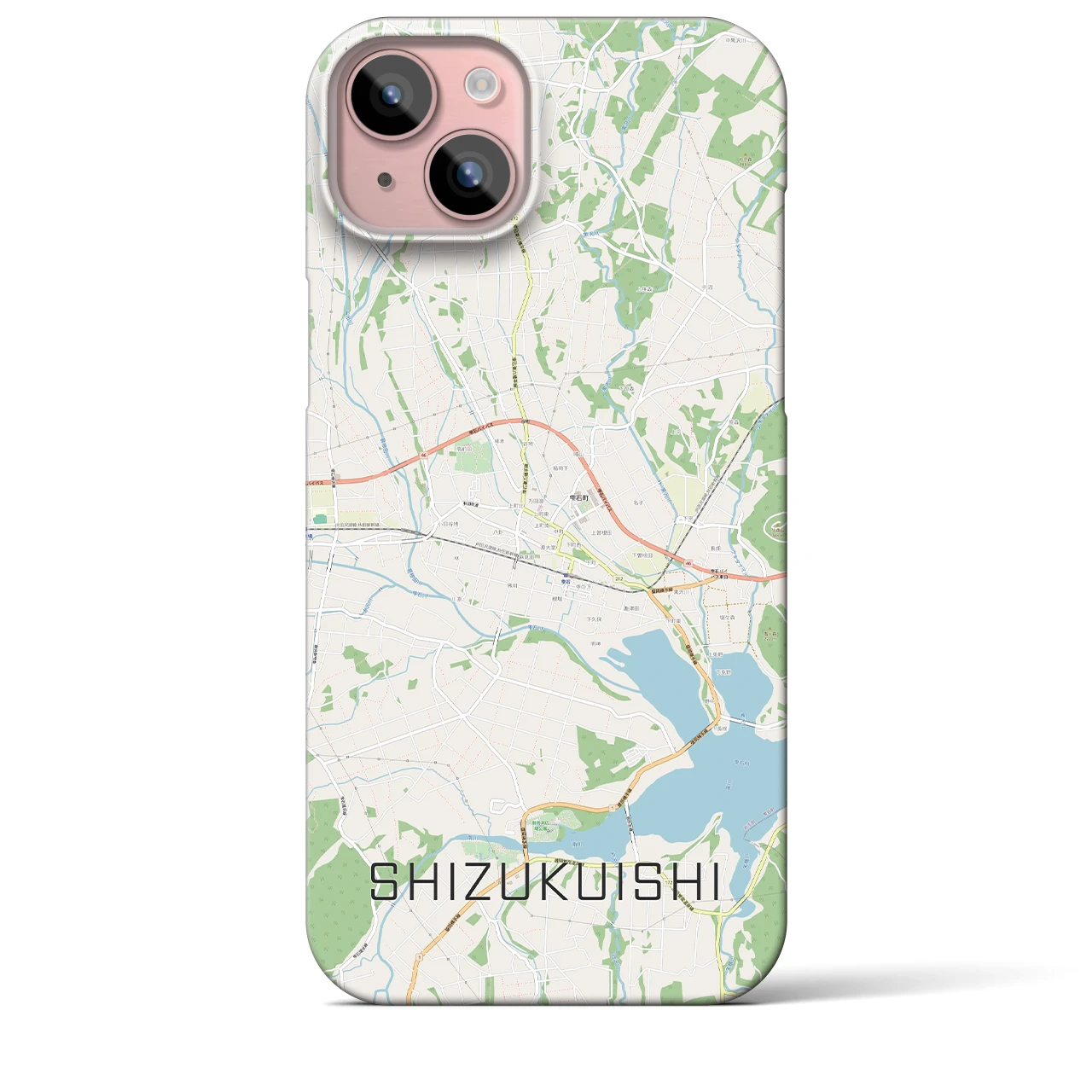 【雫石（岩手県）】地図柄iPhoneケース（バックカバータイプ）