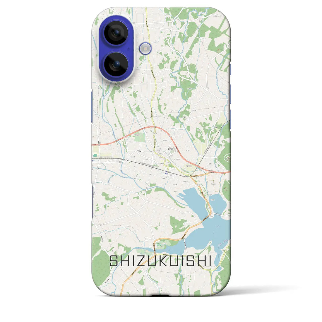 【雫石（岩手県）】地図柄iPhoneケース（バックカバータイプ）ナチュラル・iPhone 16 Pro Max 用