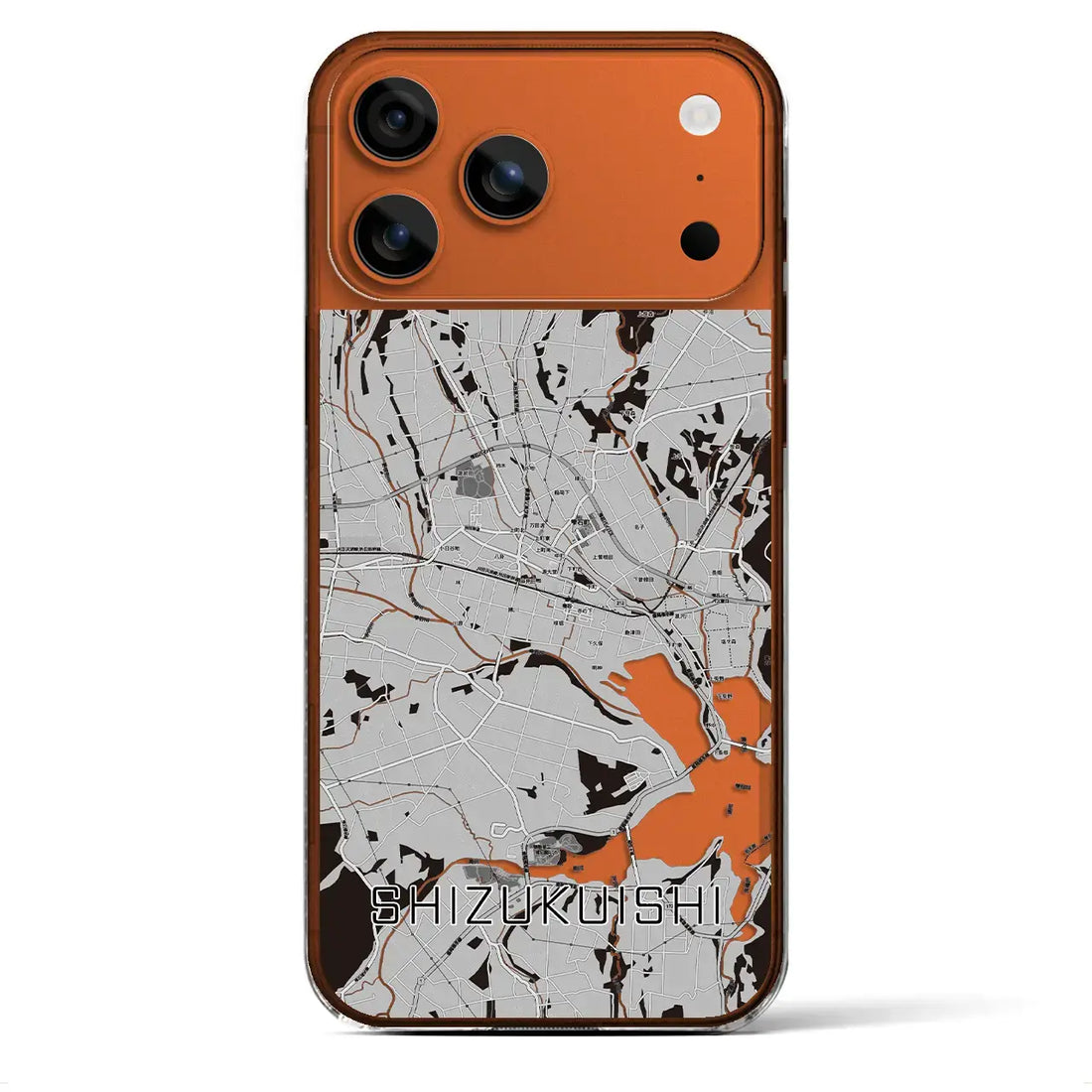 【雫石(岩手県)】地図柄iPhoneケース(クリアタイプ)モノトーン・iPhone 17 Pro Max 用