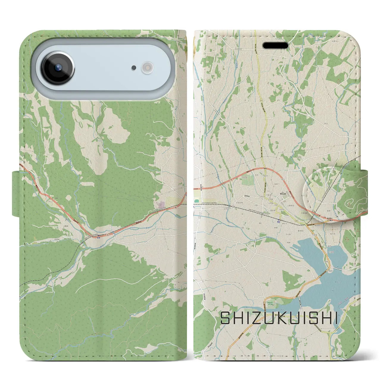 【雫石（岩手県）】地図柄iPhoneケース（手帳タイプ）