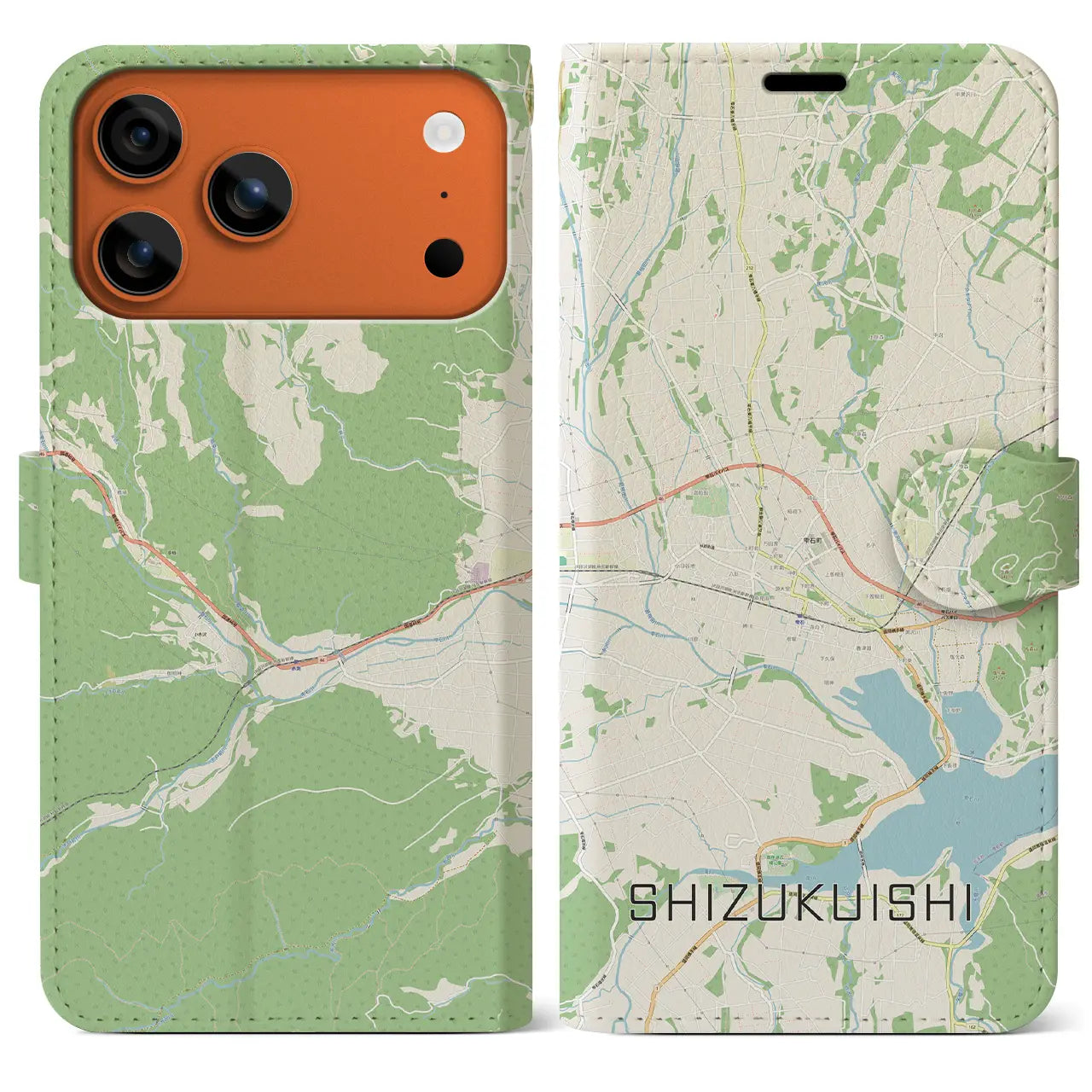 【雫石（岩手県）】地図柄iPhoneケース（手帳タイプ）